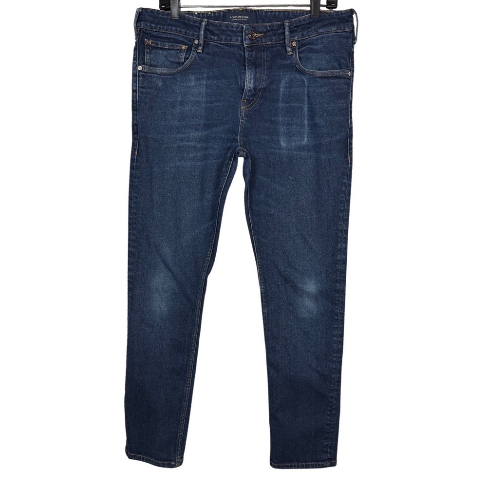 SCOTCH & SODA Men's ESSENTIALS RALSTON Slim Jeans Dark Wash Blue, Size 34x34